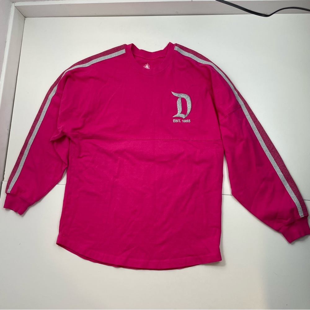 Disney Parks Disneyland Resort Hot Pink Silver Spirit Jersey Size S runs large
